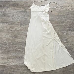 Aritzia Wilfred Cream Backless Spaghetti Strap Dress